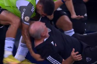 Felipão brinca e 'delata' quem do Atlético o derrubou: 'Vamos ver a multa'