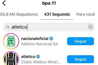 Alvo estrangeiro do Atlético passa a seguir o clube no Instagram