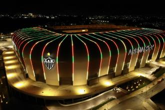 Atlético ilumina Arena MRV com cores do Rio Grande do Sul; entenda