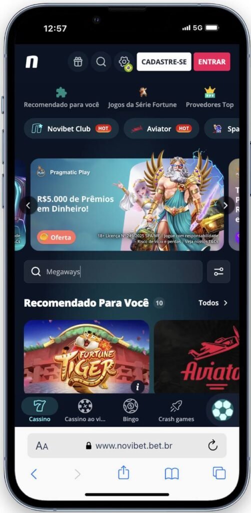 melhor cassino novibet