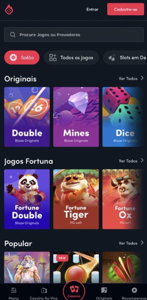 blaze cassino jogos originais 