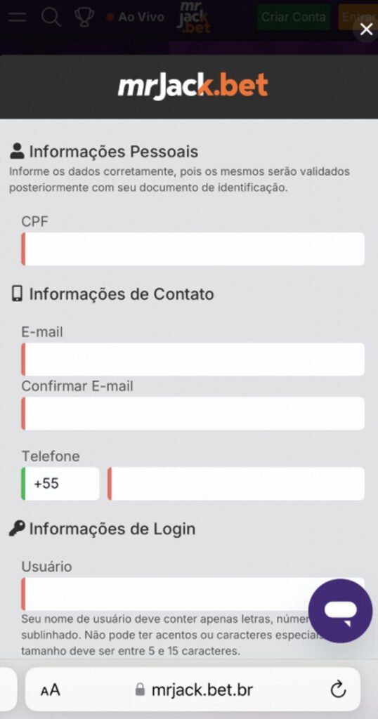 mrjack bet cassino registro