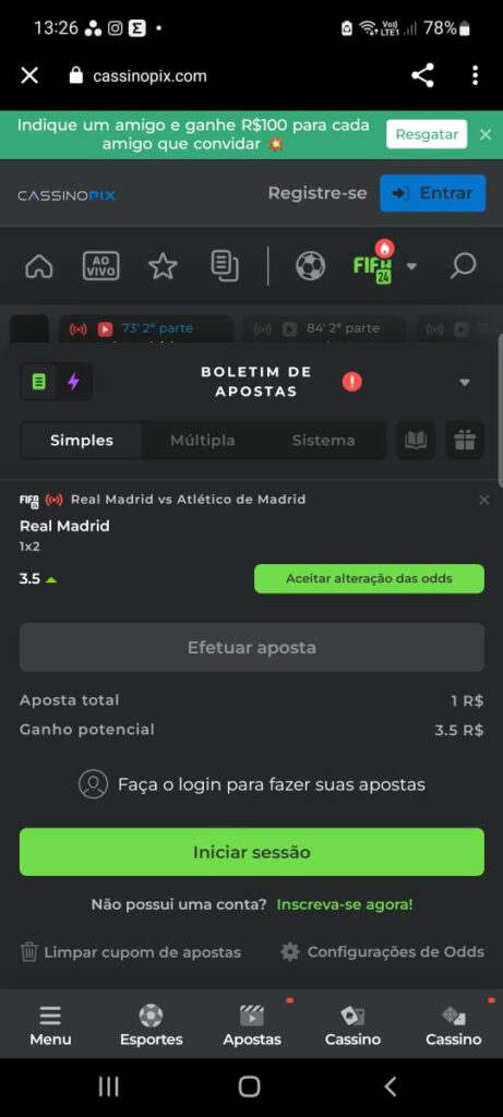 instruções de como apostar no cassinopix app