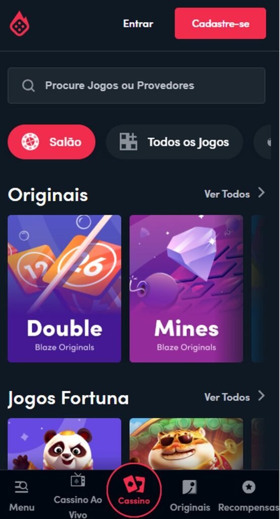 Blaze &eacute; um dos cassinos que pagam via Pix