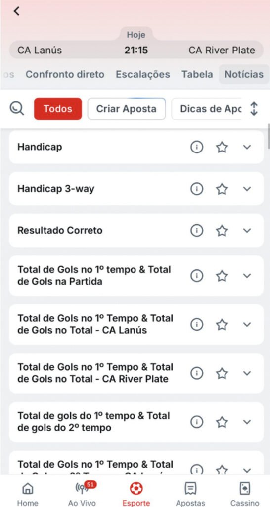mercados de apostas handicap na superbet 