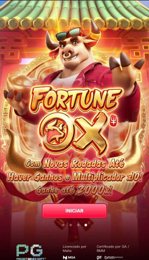Imagem da tela inicial para jogar o Fortune Ox.