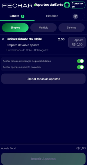 bilhete de apostas esportes da sorte