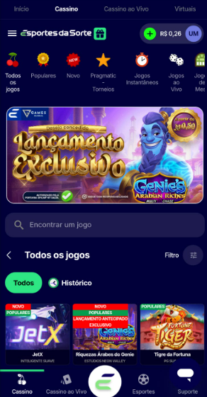 cassino online esportes da sorte