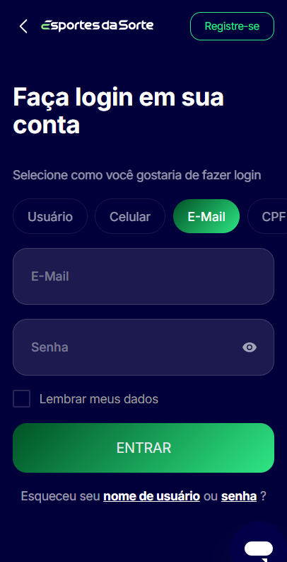 criar conta app esportes da sorte