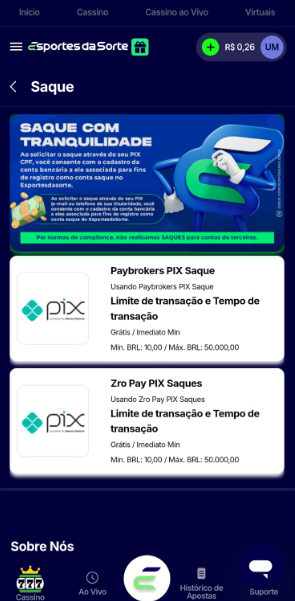 saque esportes da sorte