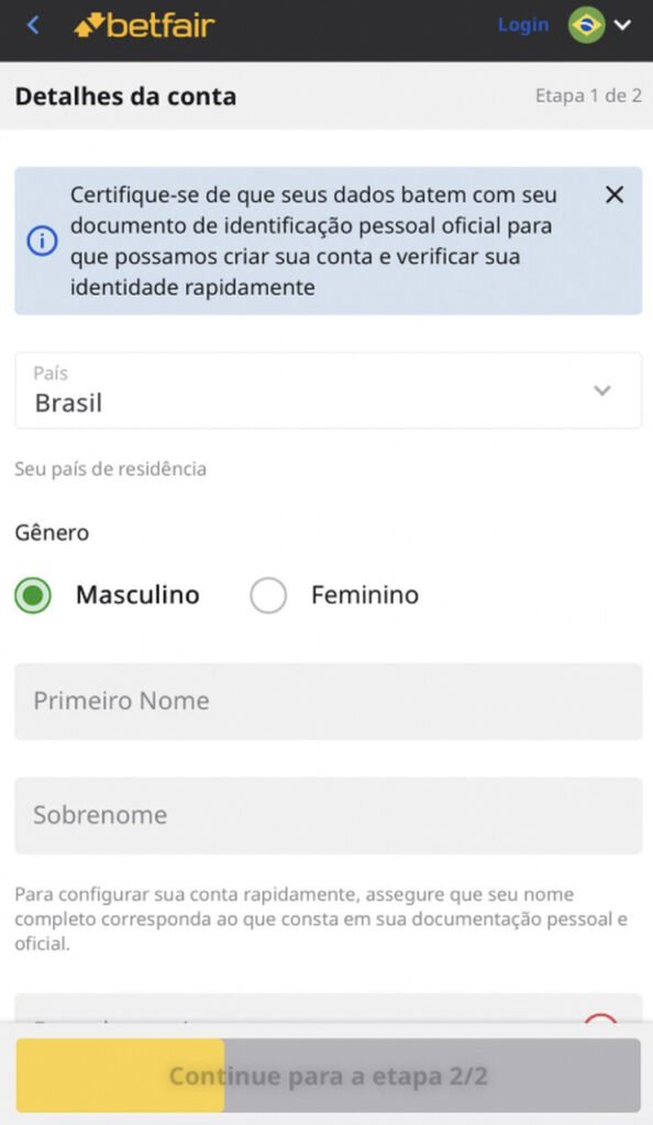 registro na betfair app