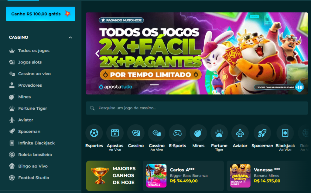 recursos disponíveis cassino apostatudo