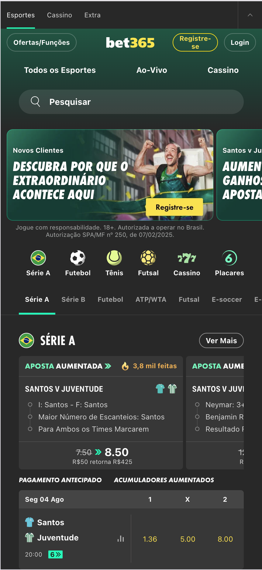 tela inicial bet365