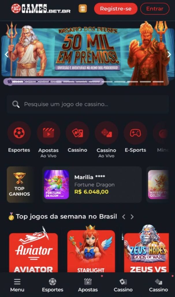 bônus código promocional mc games 