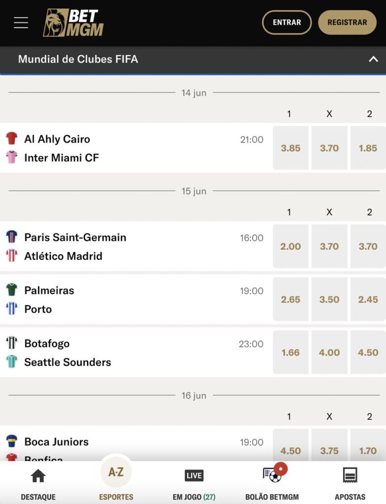 mundial de clubes fifa ofertas betmgm