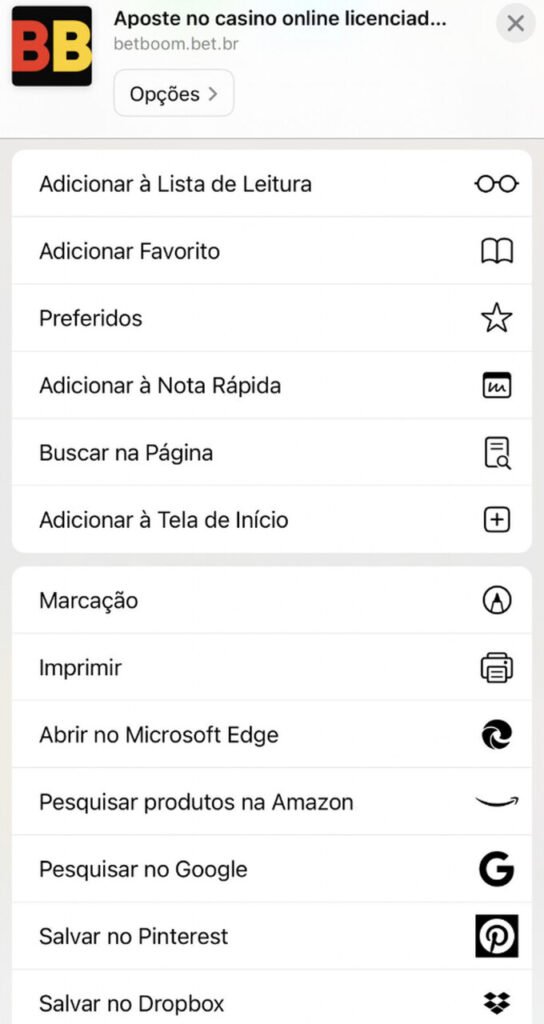atalho betboom app iphone