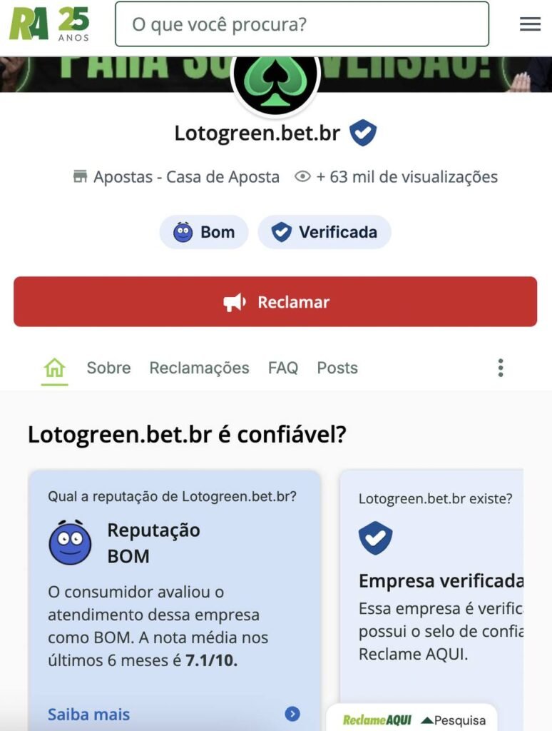 reclame aqui lotogreen