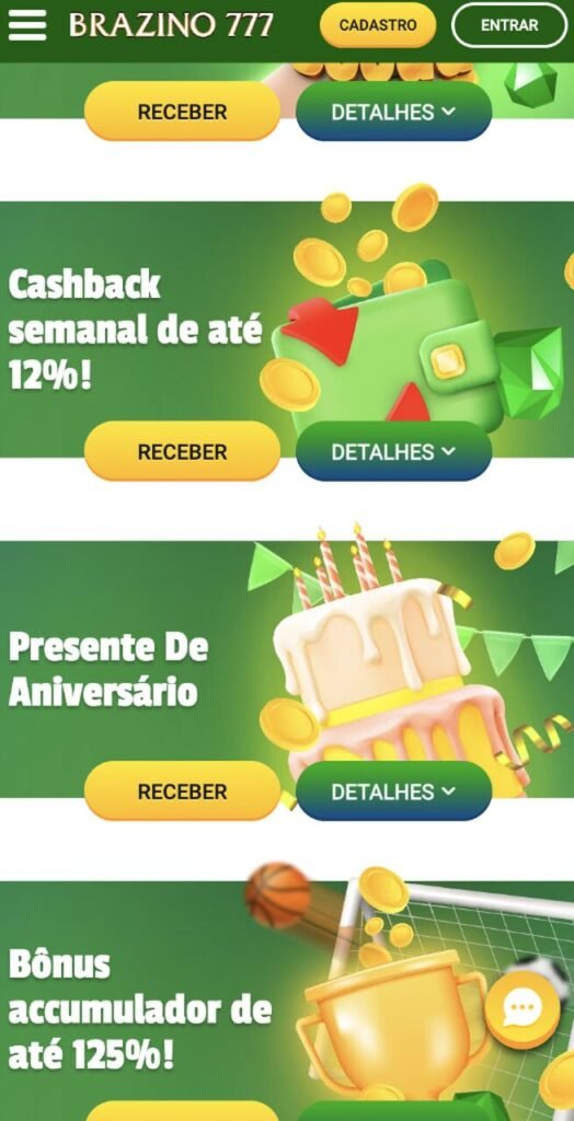 bônus sem código promocional brazino777