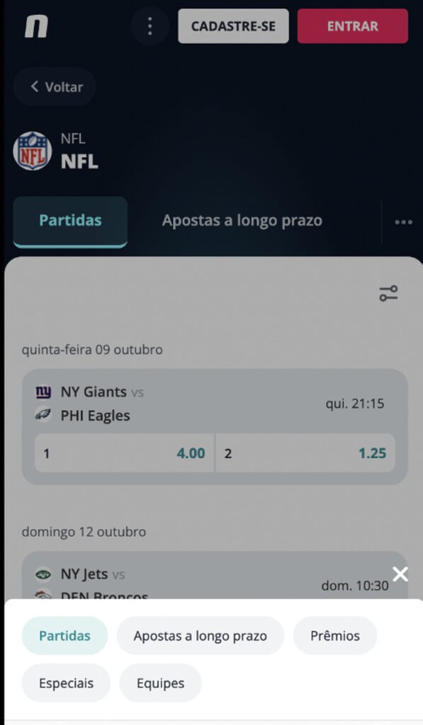 apostas nfl novibet