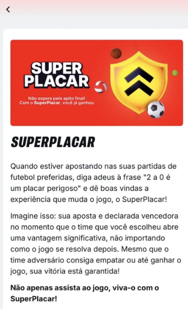 superplacar superbet pagamento antecipado