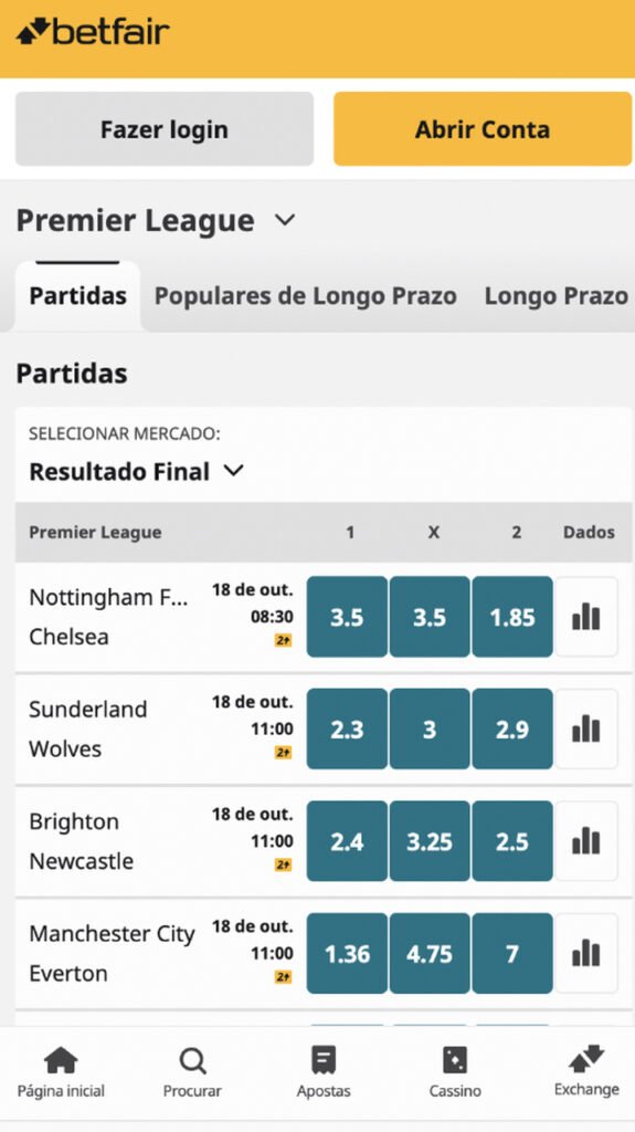 apostas premier league betfair