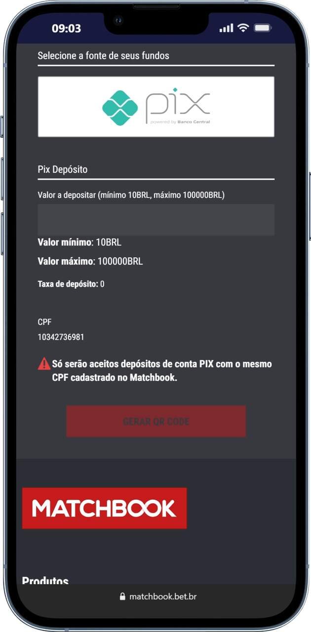 Como depositar Matchbook