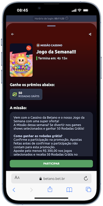 jogo da semana betano cassino com rodadas gr&aacute;tis