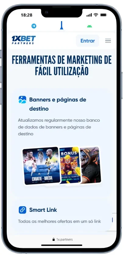 1XBET afiliados ferramentas