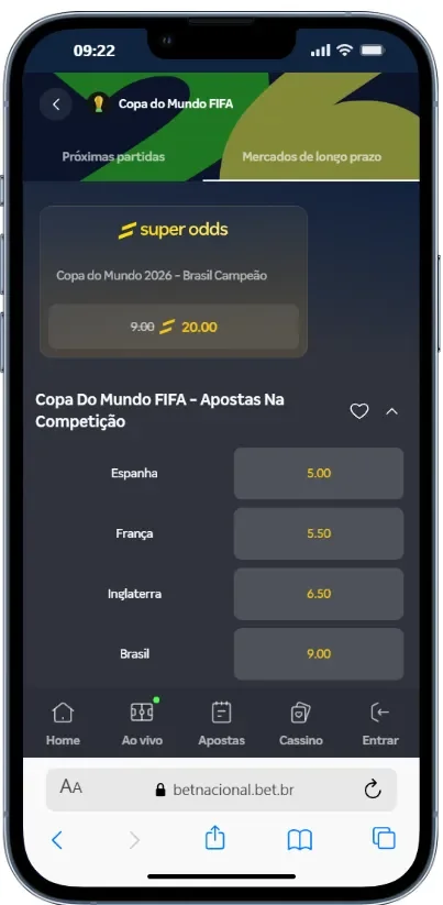Chances do Brasil vencer a Copa betnacional