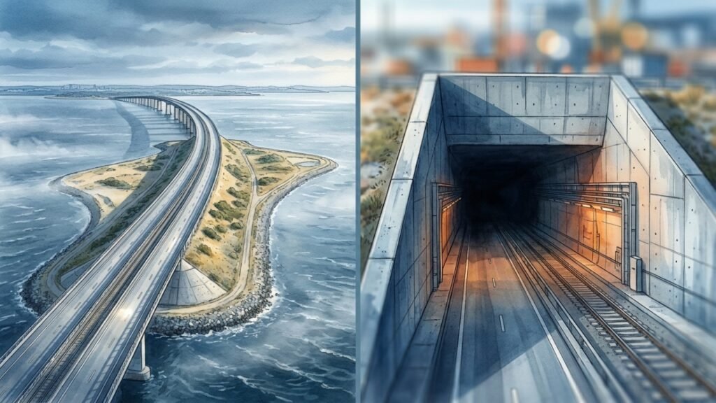 Travessia de Øresund entre Dinamarca e Suécia