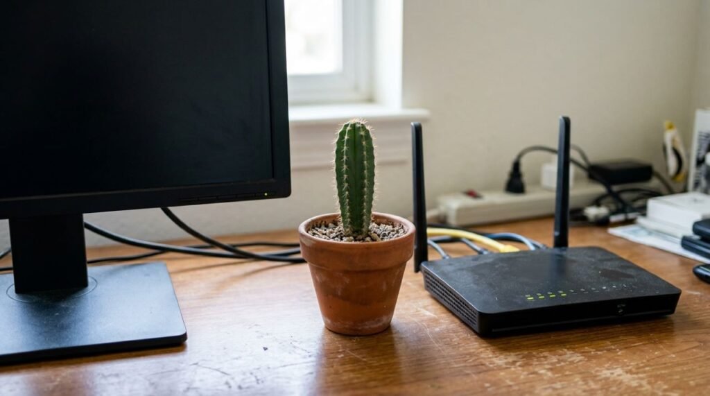 A posição do cacto perto de monitor ou roteador não transforma a planta em escudo capaz de filtrar os sinais espalhados pelo ambiente