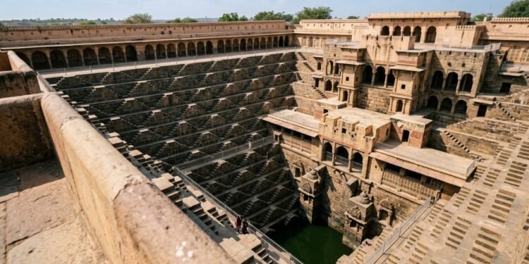 Como Chand Baori combina água, profundidade e resfriamento