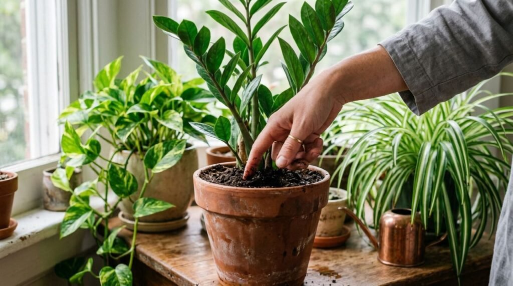 O cuidado com plantas para quarto depende mais da observação da secagem do substrato e da luminosidade disponível do que de um calendário fixo de regas
