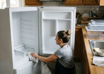A limpeza da geladeira precisa alcançar gavetas, trilhos, cantos e outras áreas escondidas onde resíduos podem permanecer e fazer o mau cheiro voltar