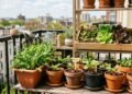Uma horta em casa pode reunir rúcula, alface e rabanete em poucos recipientes quando há luz, drenagem e espaço adequado para cada cultivo