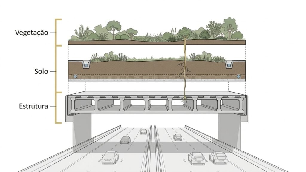 Passagem verde de 64 metros sobre a rodovia US 101