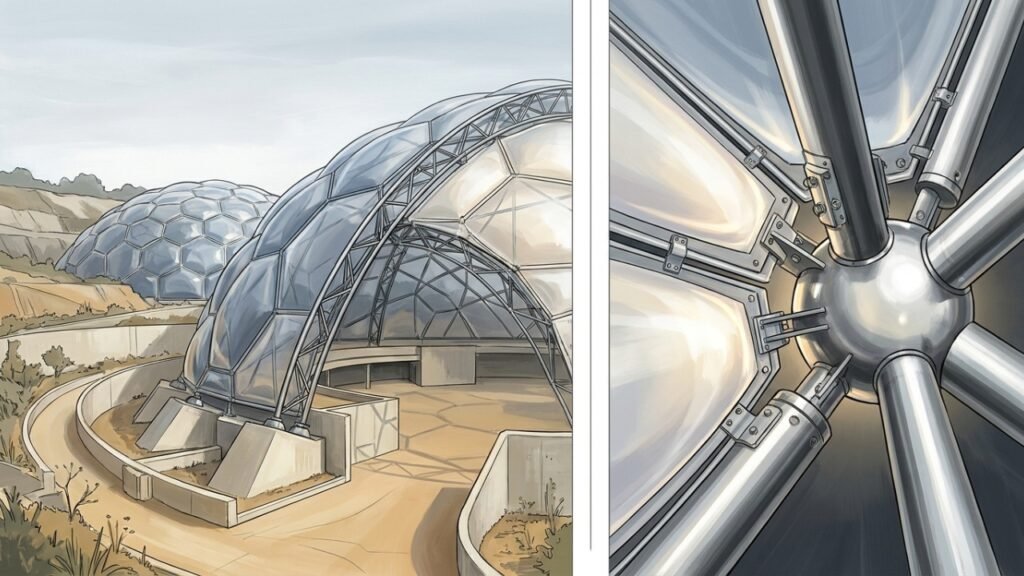Como as cúpulas do Eden Project ficam tão leves