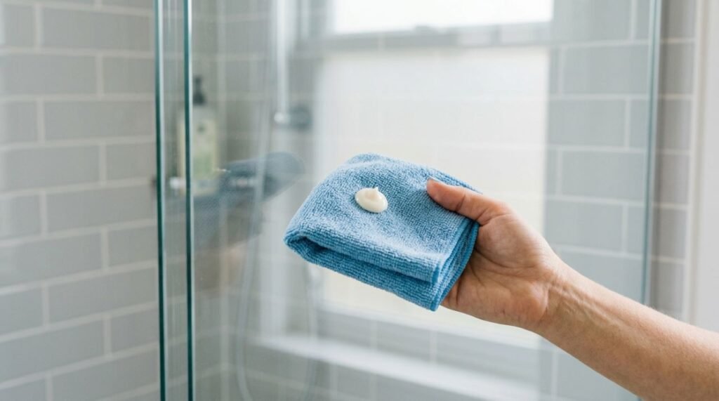 Depois da limpeza e secagem, uma pequena quantidade de lustra-móveis pode formar uma película superficial que facilita temporariamente o escoamento da água