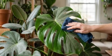 Como limpar folhas de plantas grandes sem usar óleo