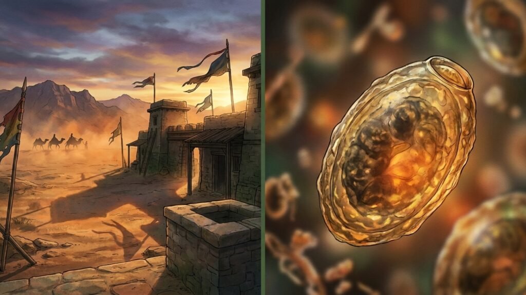 Parasitas em varetas de higiene de 2.000 anos na Rota da Seda