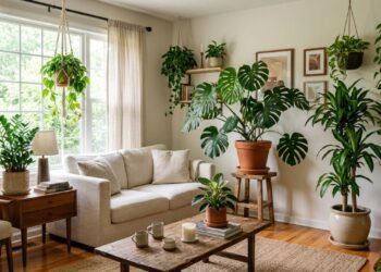 Plantas para sala combinam impacto visual e manutenção simples quando a espécie é escolhida de acordo com o espaço e a luz disponível