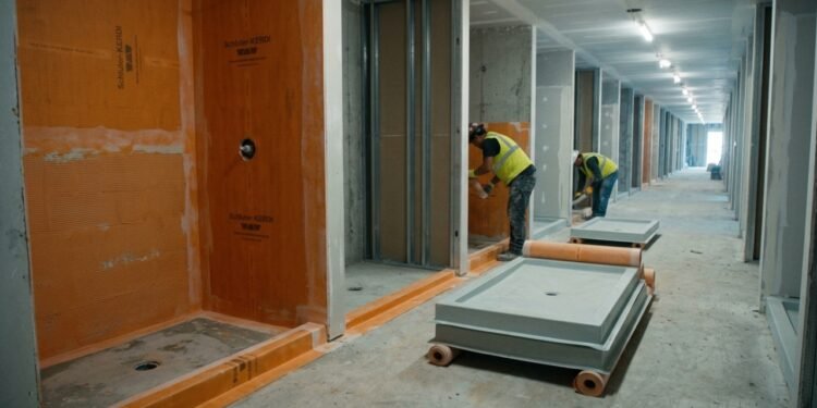Impermeabilização em série de 1.200 boxes de banho