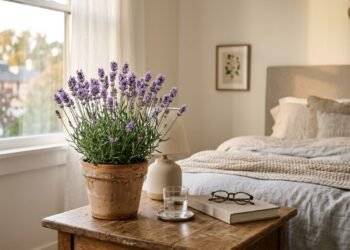 A lavanda Lavandula angustifolia ganhou fama nos quartos pelo aroma relaxante, mas o efeito de um vaso vivo é diferente da aromaterapia com óleo essencial