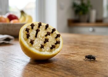 O cravo-da-índia Syzygium aromaticum libera compostos aromáticos que podem interferir no comportamento da mosca-doméstica Musca domestica