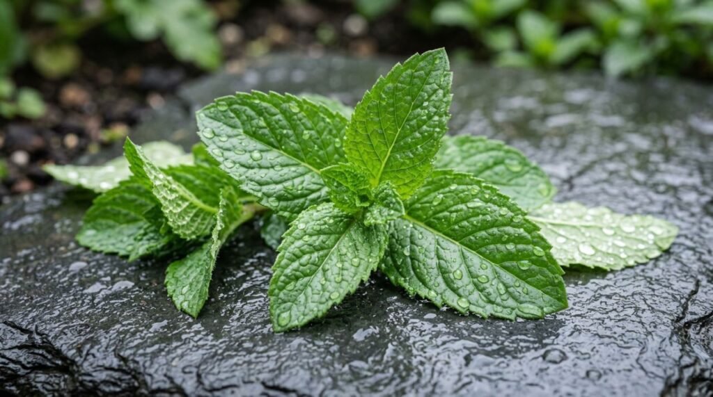 Folhas frescas de hortelã-pimenta