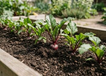 O plantio de beterraba exige solo solto, boa drenagem e espaço suficiente para que a raiz engrossada se desenvolva sem competição excessiva