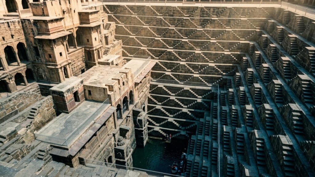 Como Chand Baori combina água, profundidade e resfriamento