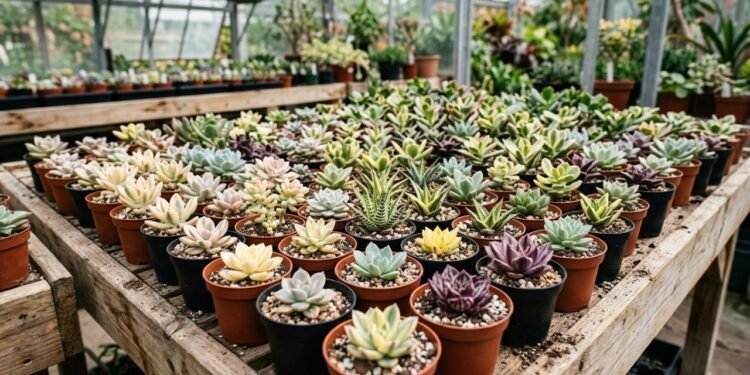 Mudas de suculentas variegadas unem cores incomuns, formas ornamentais e forte apelo entre colecionadores em pouco espaço