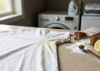 A mancha de desodorante na roupa pode acumular suor, resíduos do antitranspirante e sais minerais até deixar o tecido amarelado e endurecido
