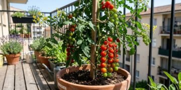 Plantar tomate-cereja em vaso exige espaço para as raízes, bastante sol, tutoramento e manejo regular de água e nutrientes para sustentar a produção
